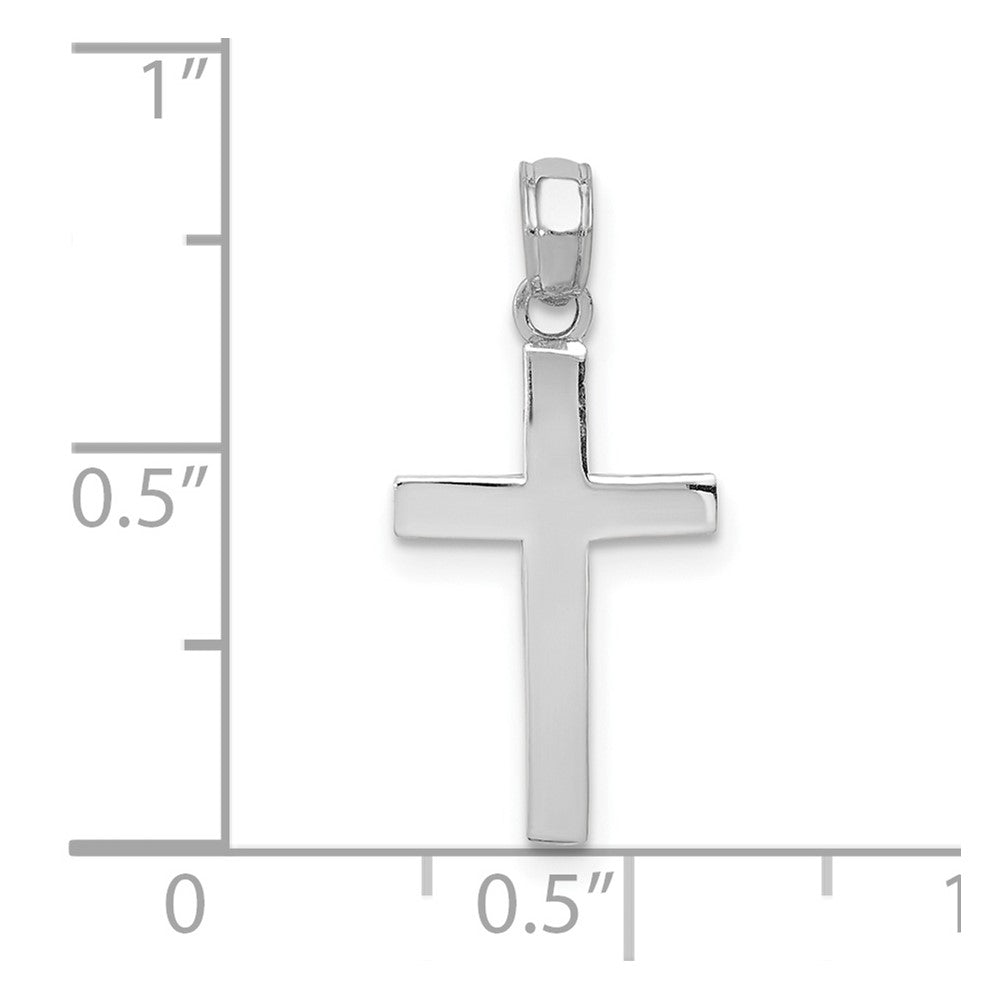 10k White Gold Polished Cross Pendant