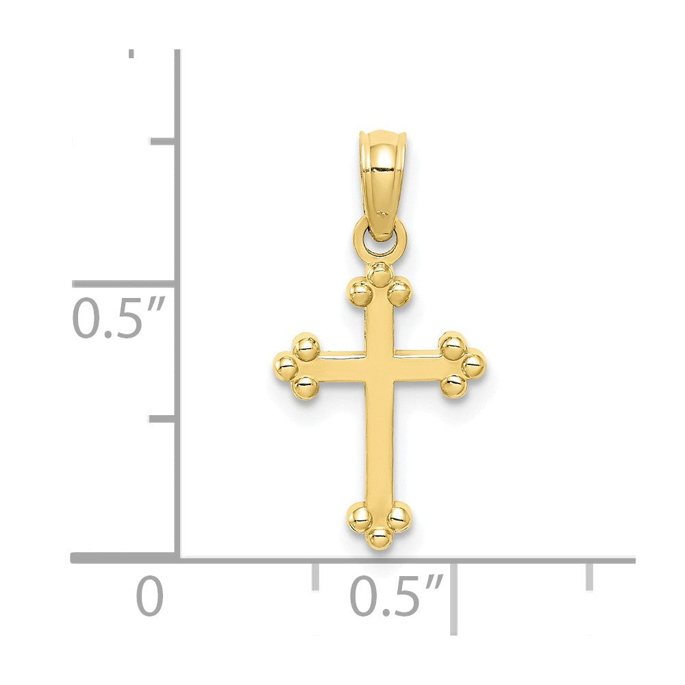 10k Budded Cross Charm