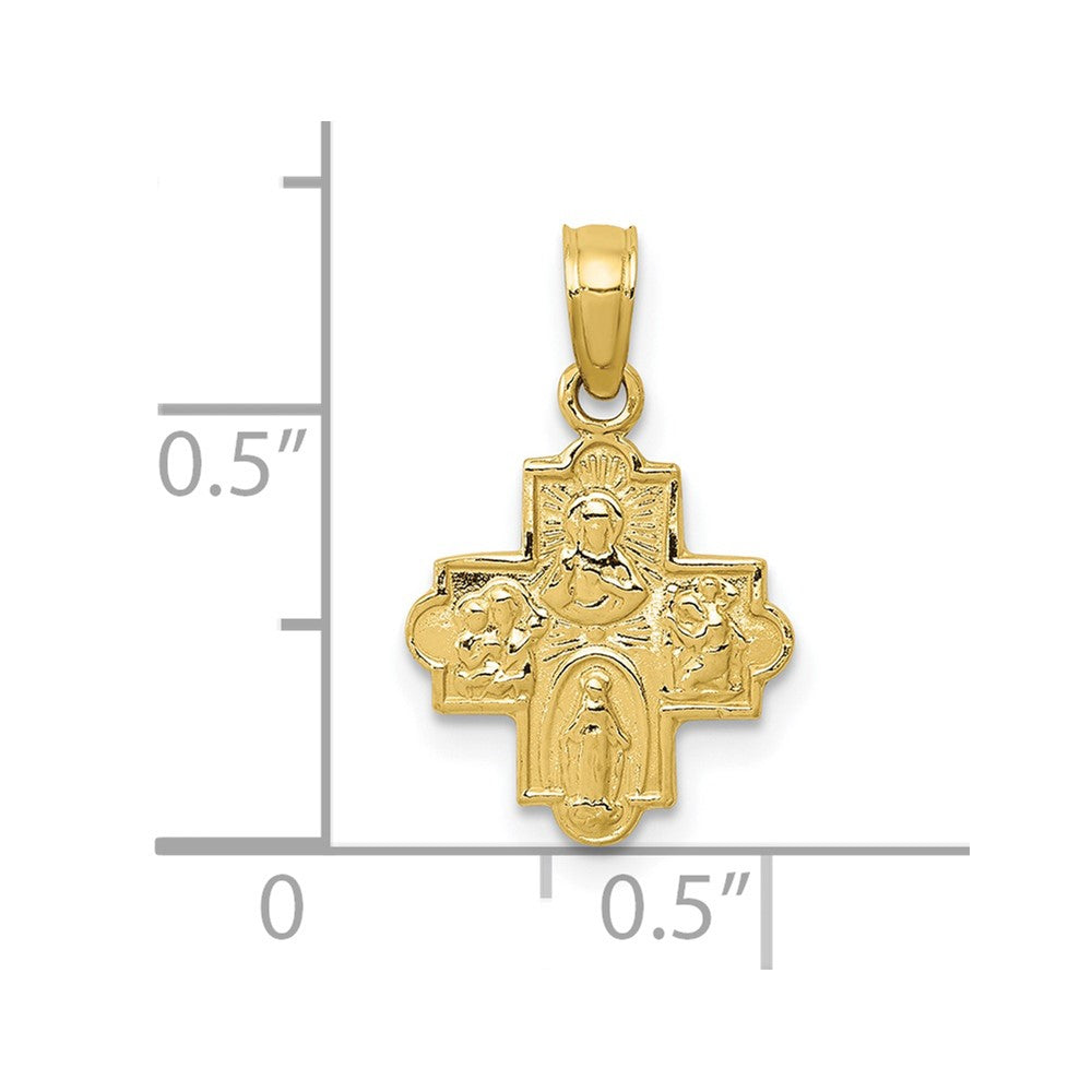 10k Miniature Four Way Medal Pendant