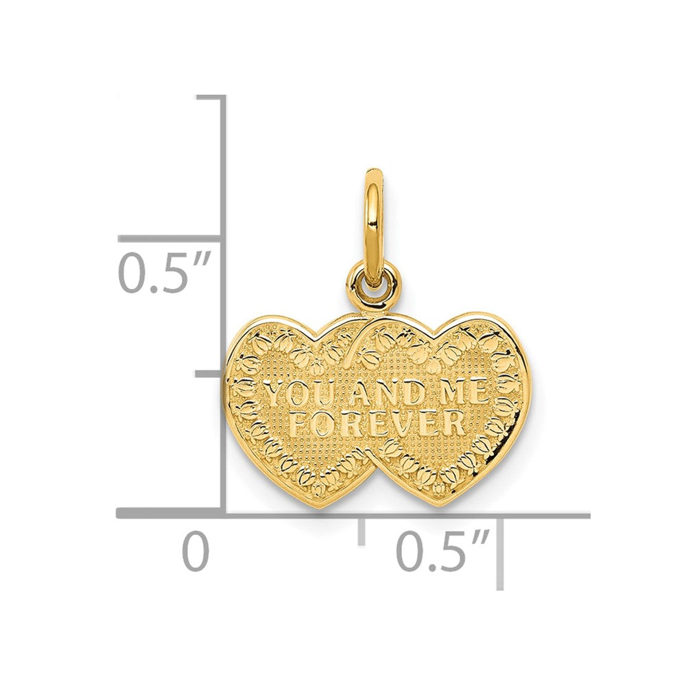 10K You and Me Forever Heart Charm