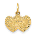 10K You and Me Forever Heart Charm