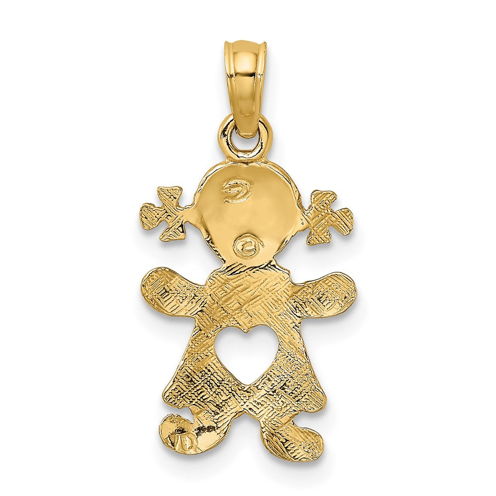 10k Playful Girl w/Cut Out Heart Charm