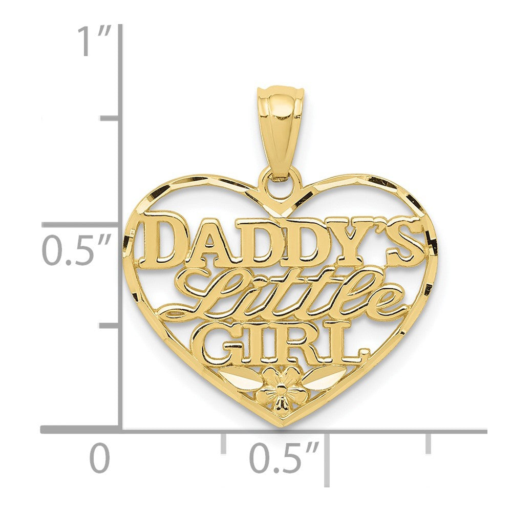 10k D/C Daddys Little Girl Heart Pendant