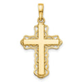 10K Lace Trim Cross Pendant
