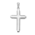 10K White Gold Solid Cross Pendant