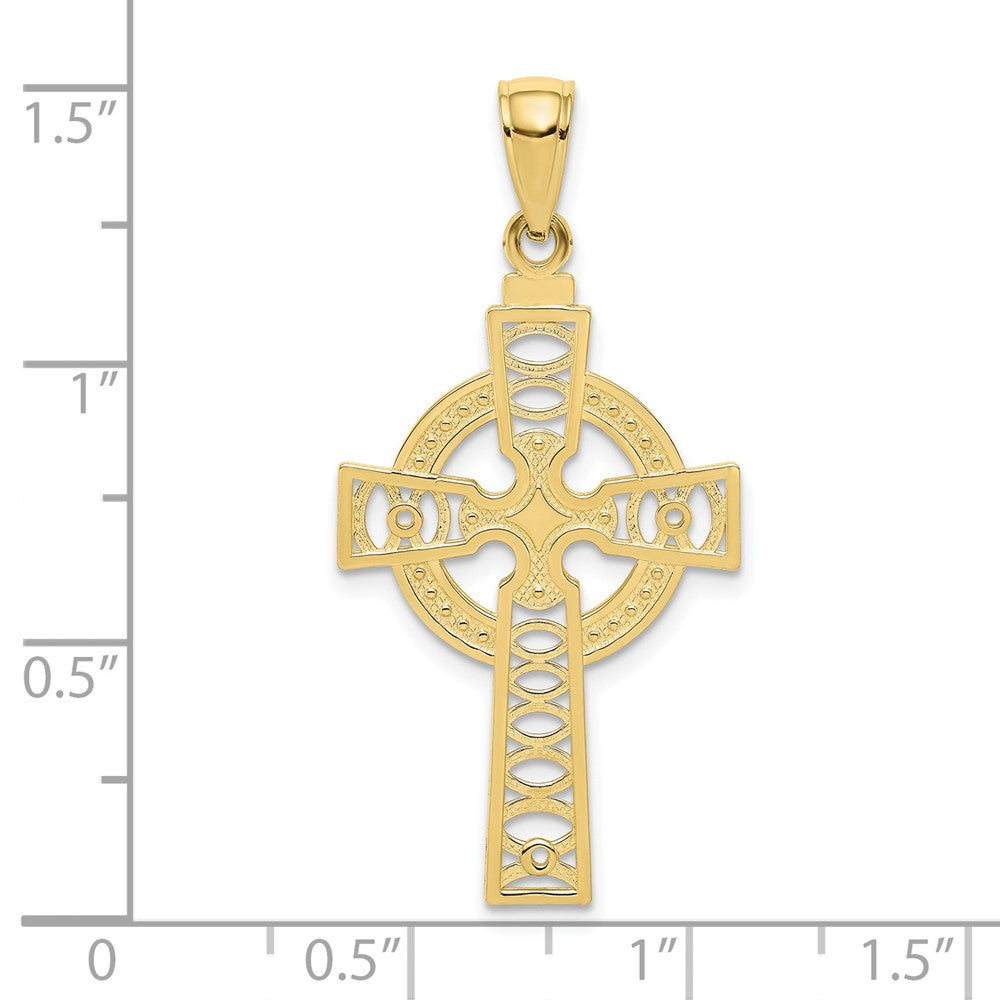 10k Celtic Cross w/Eternity Circle Pendant