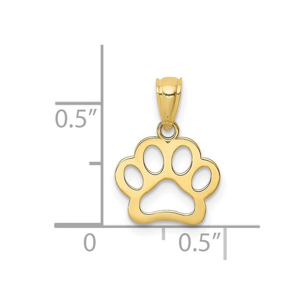 10K Dog Paw Pendant