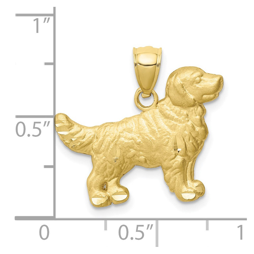 10K Diamond-cut Golden Retriever Pendant