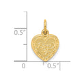 10K I LOVE YOU Heart Charm