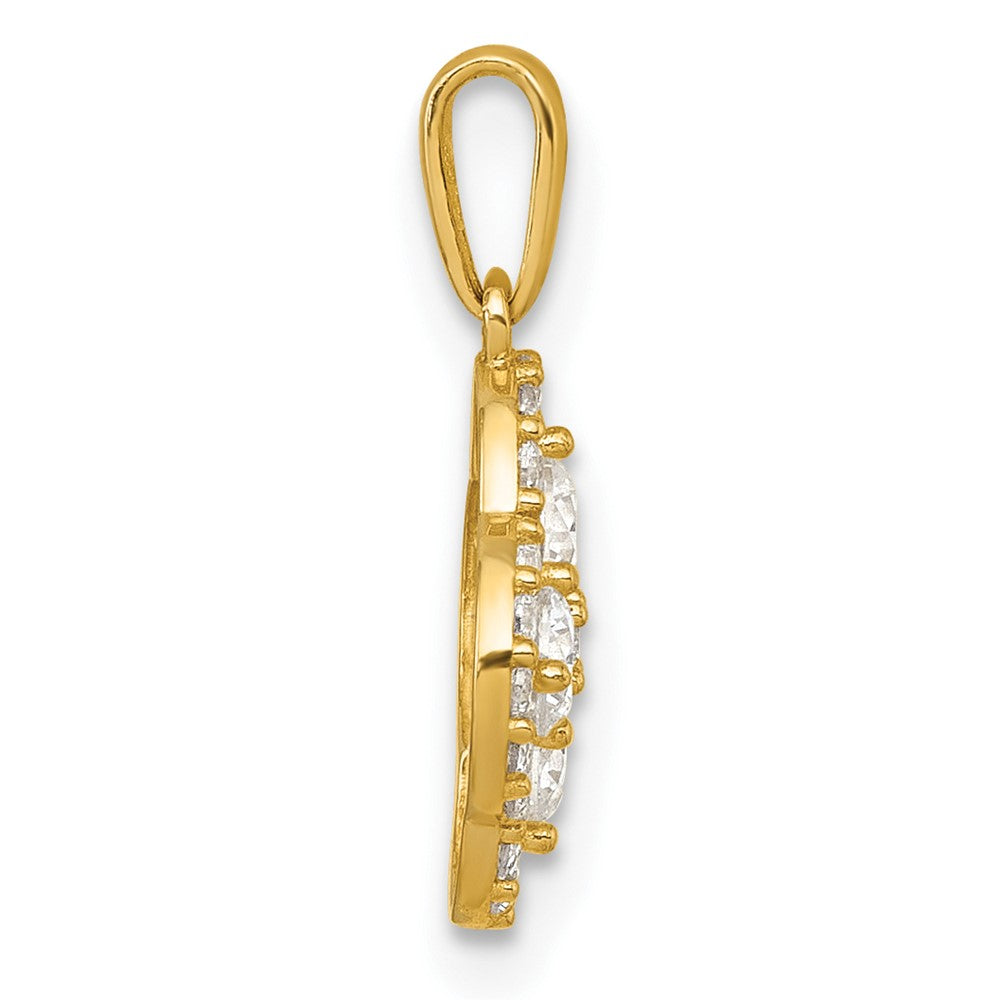 10k Polished CZ Fancy Pendant