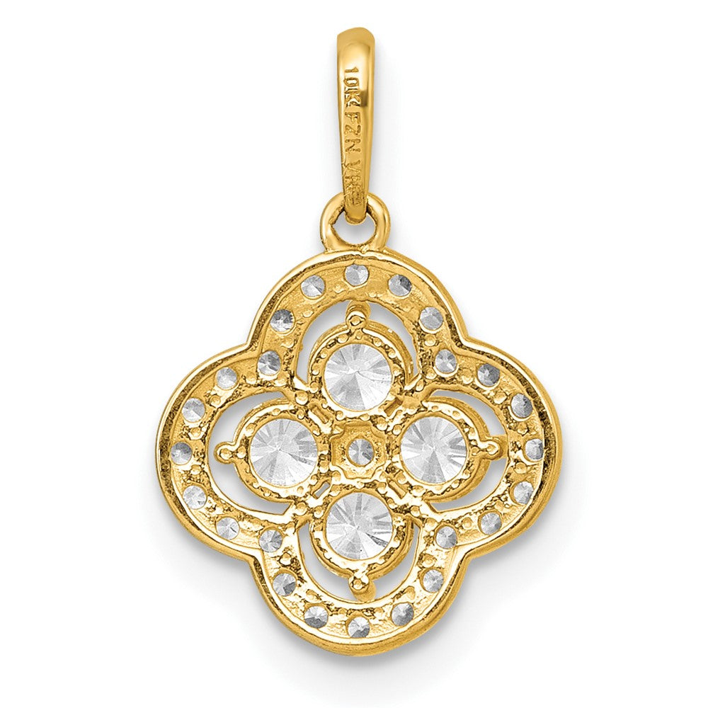 10k Polished CZ Fancy Pendant