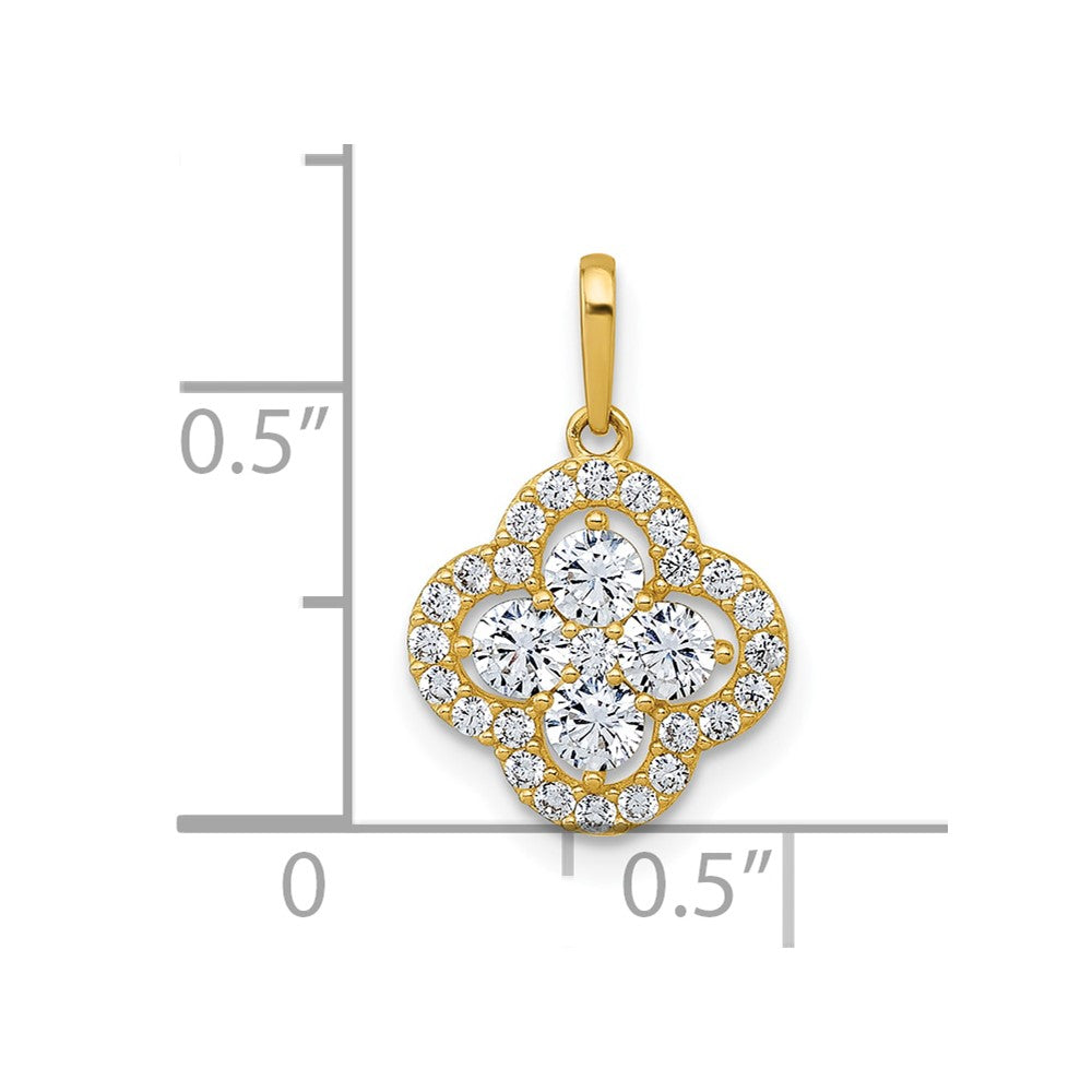 10k Polished CZ Fancy Pendant