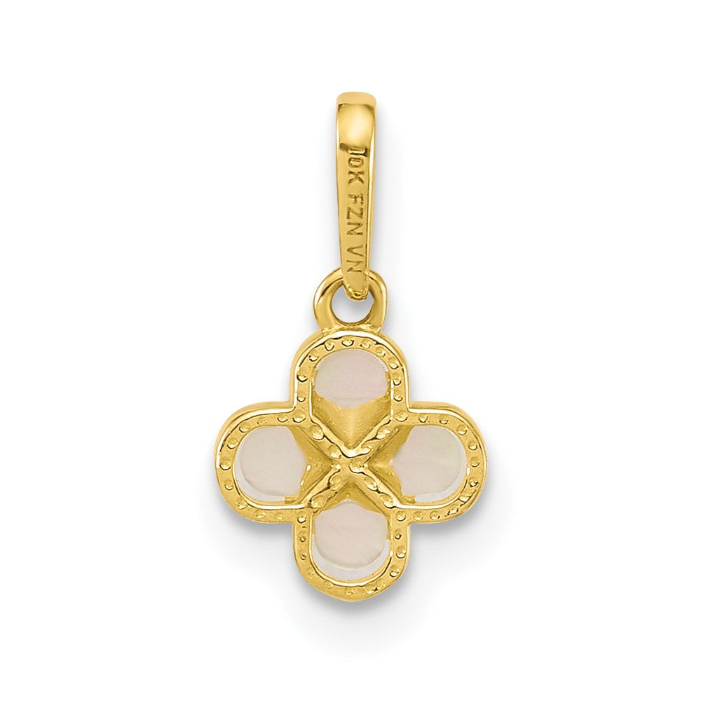 10k Polished Mother of Pearl Clover Pendant