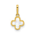 10k Polished Mother of Pearl Clover Pendant
