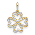 10k Polished CZ 4 Leaf Clover Pendant