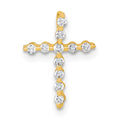 10k Polished CZ Cross Chain Slide Pendant