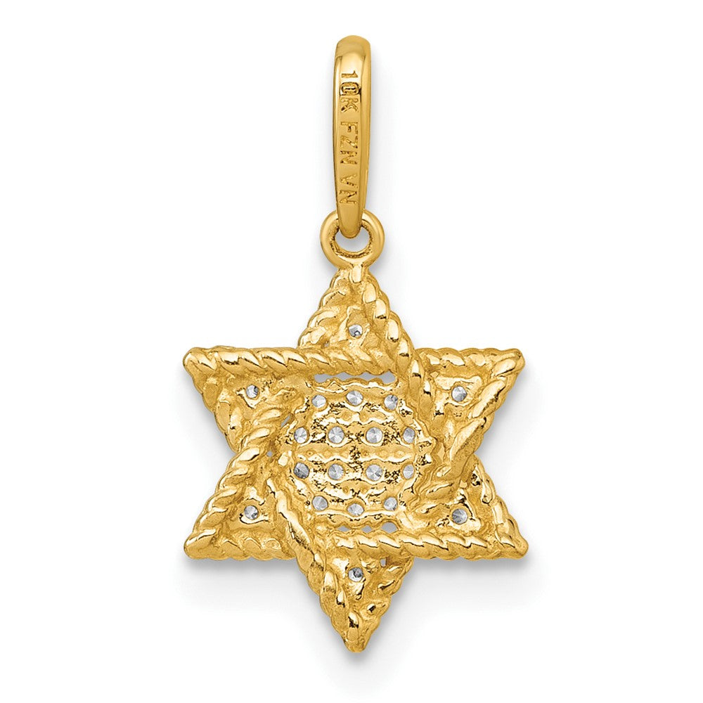 10k Polished CZ Star of David Pendant