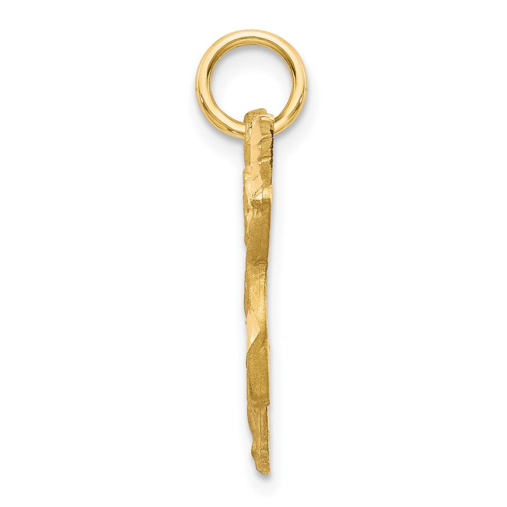 10k Solid Satin Angel Charm