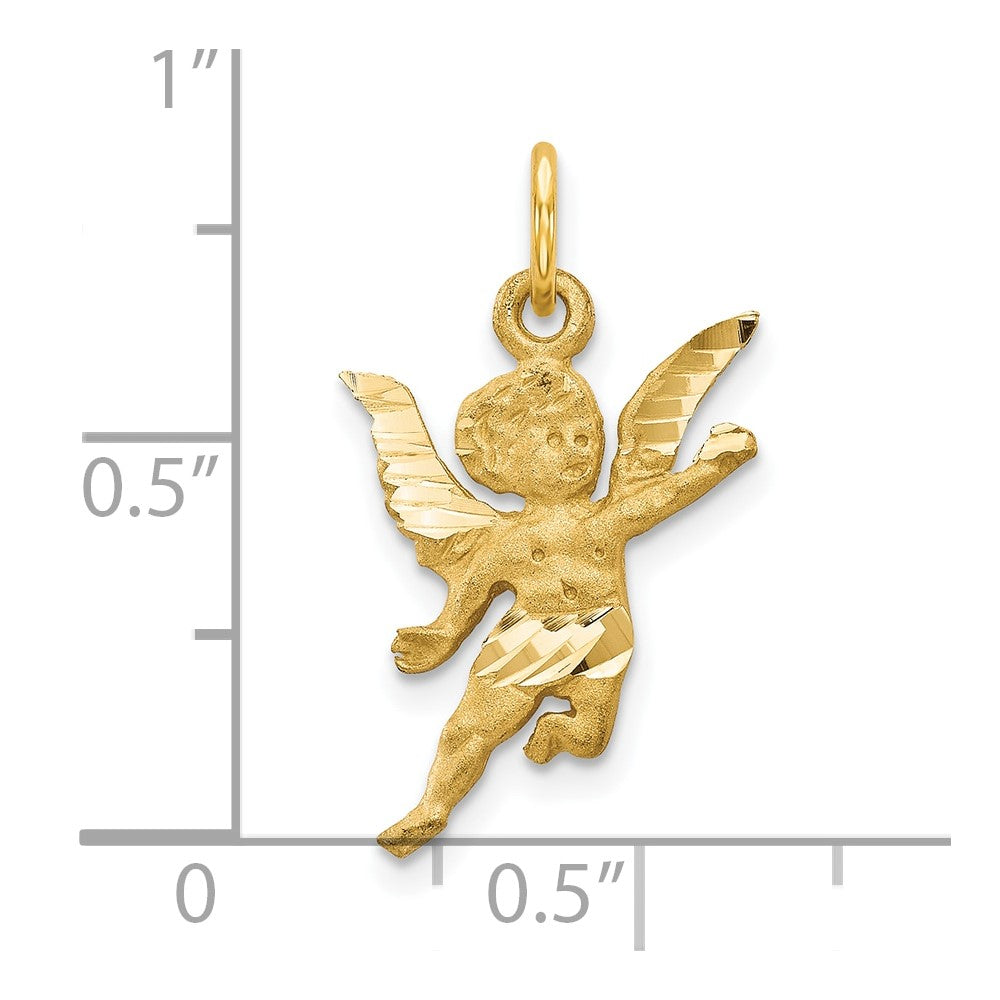 10k Solid Satin Angel Charm