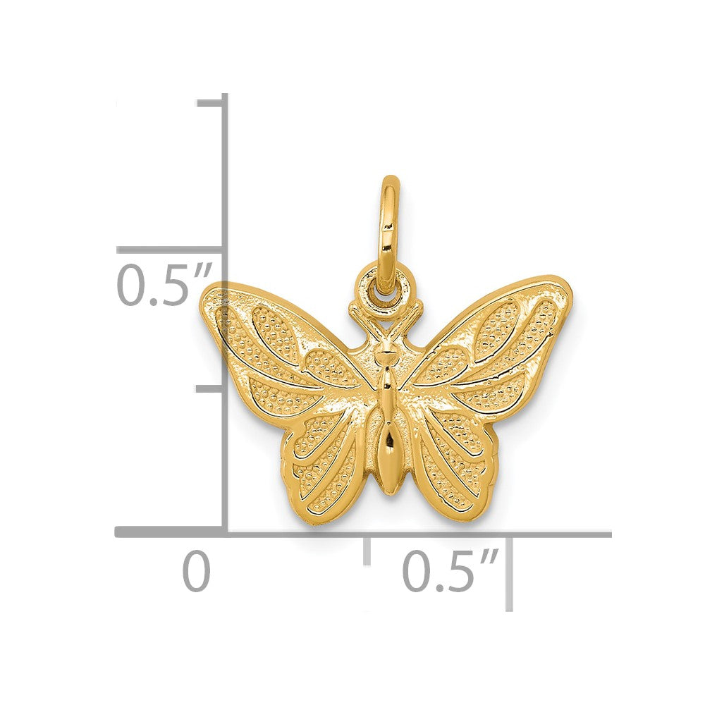 10k Butterfly Charm
