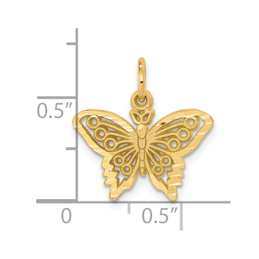 10k Butterfly Charm