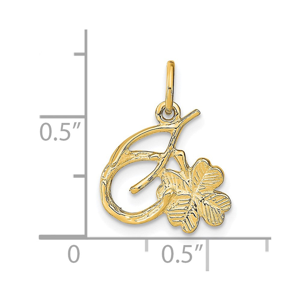 10K Solid Horseshoe Wishbone and Shamrock Charm
