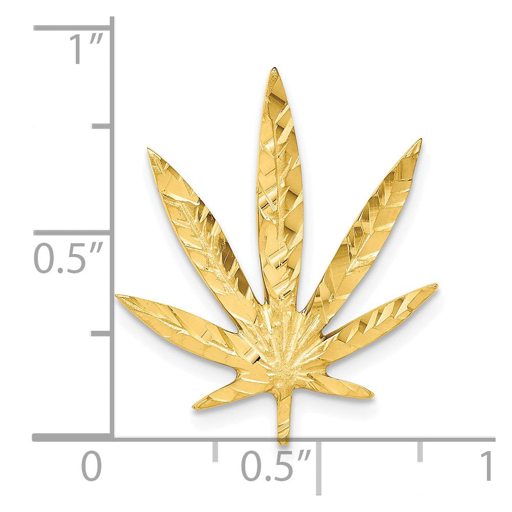 10k Solid Satin Leaf Charm