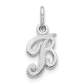 10k White Gold Initial B Charm