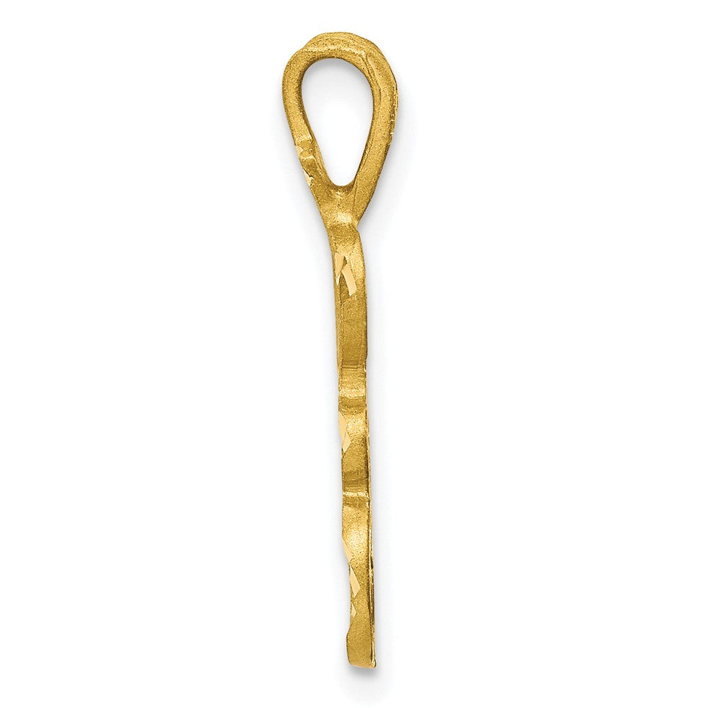10k Diamond-cut Initial A Charm