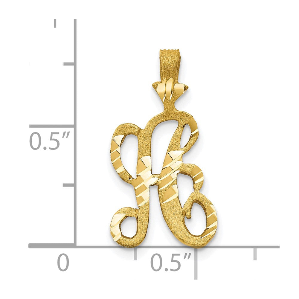 10k Diamond-cut Initial A Charm