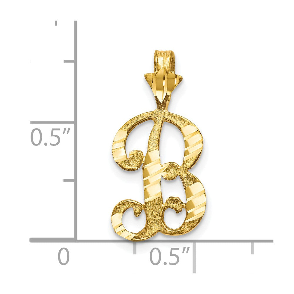 10k Diamond-cut Initial B Charm