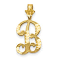 10k Diamond-cut Initial B Charm