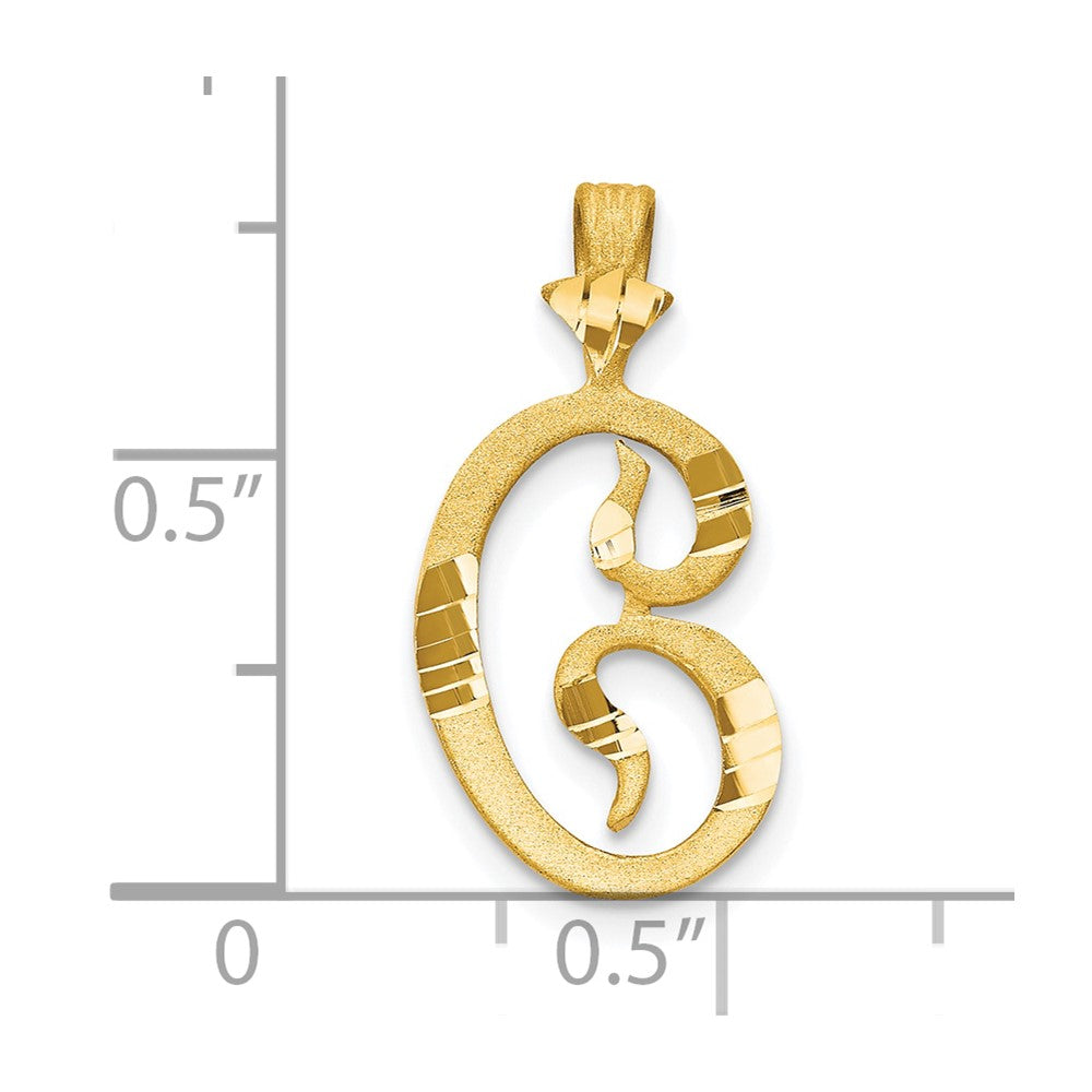 10k Diamond-cut Initial C Charm