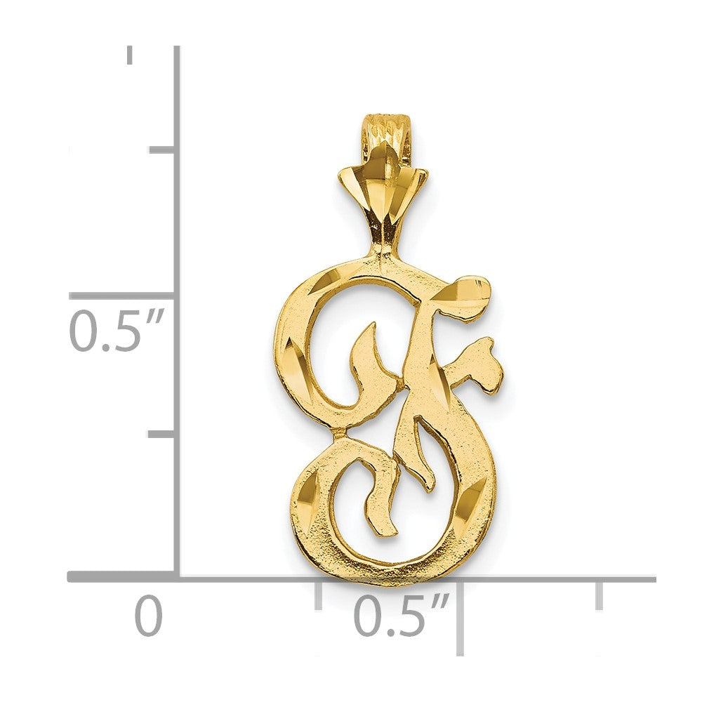 10k Initial F Pendant