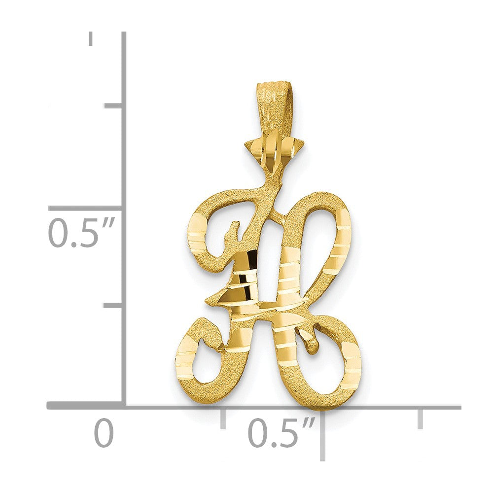 10k Initial H Pendant
