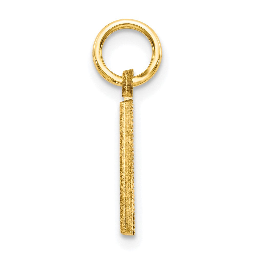 10K Satin Diamond-cut Initial A Charm