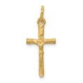 10k Solid Satin Polished Cross Charm