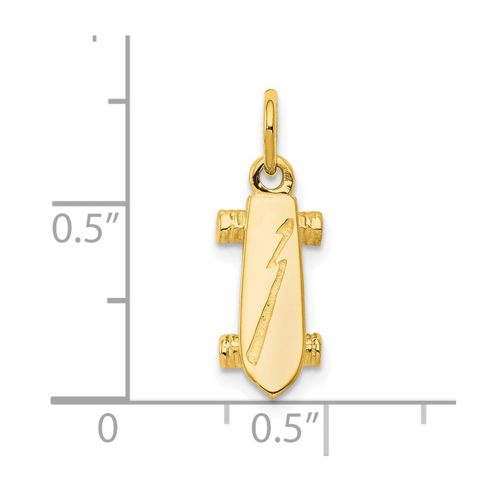 10K Solid 3-D Skateboard Charm