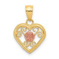 10k Two-tone Small Heart Charm