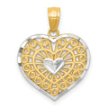 10K w/Rhodium Heart Charm