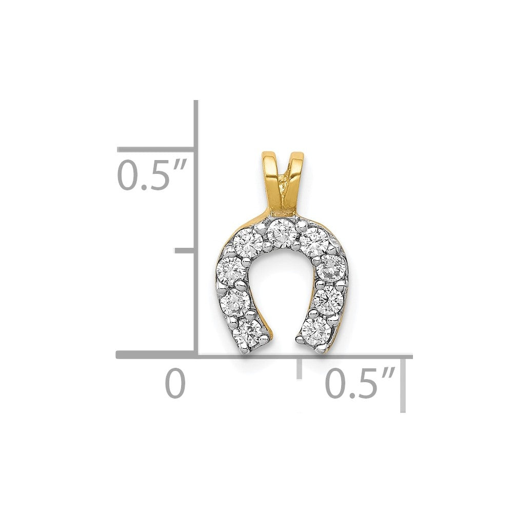 10k Small CZ Horseshoe Charm