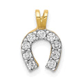 10k Small CZ Horseshoe Charm