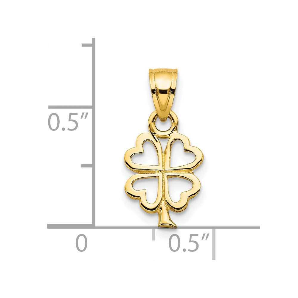10k Four Leaf Clover Charm