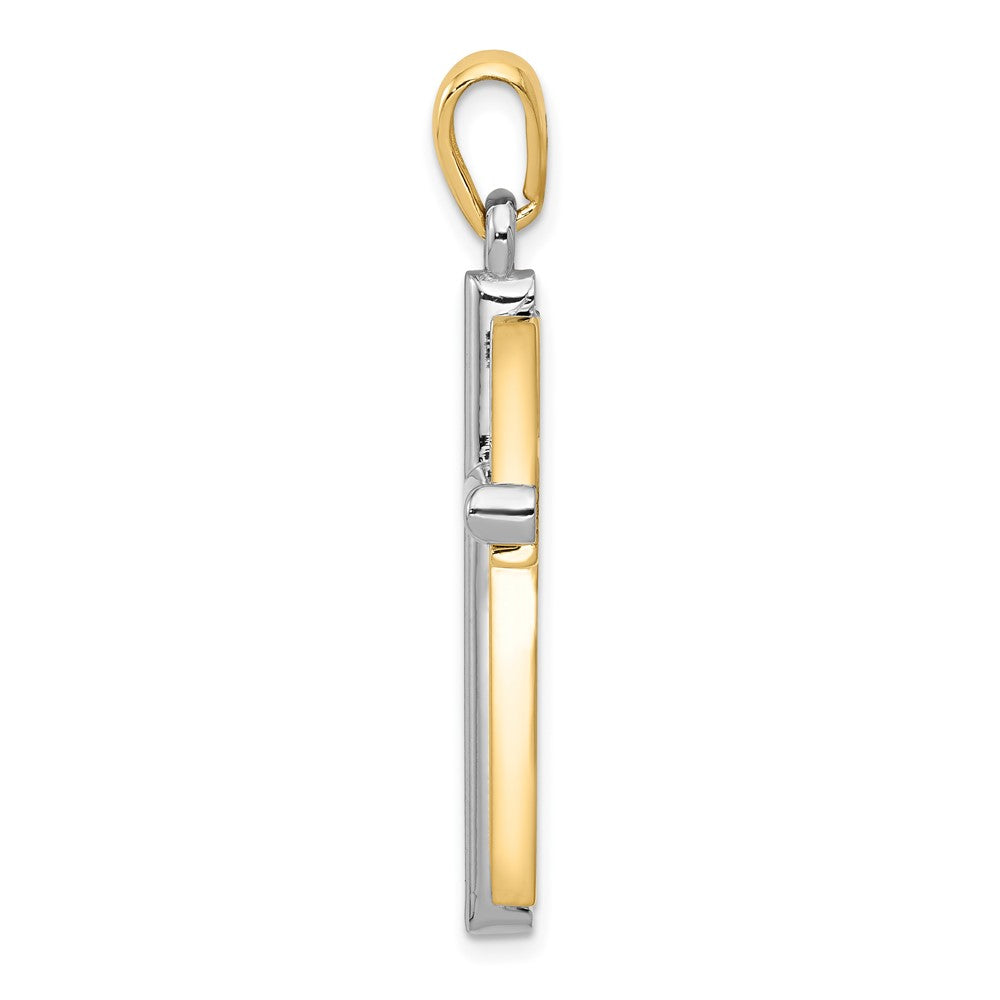 10k Two-tone Cross Pendant