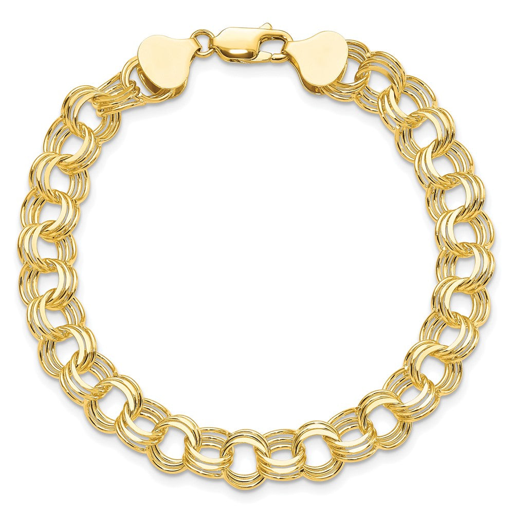 10k Triple Link Charm Bracelet