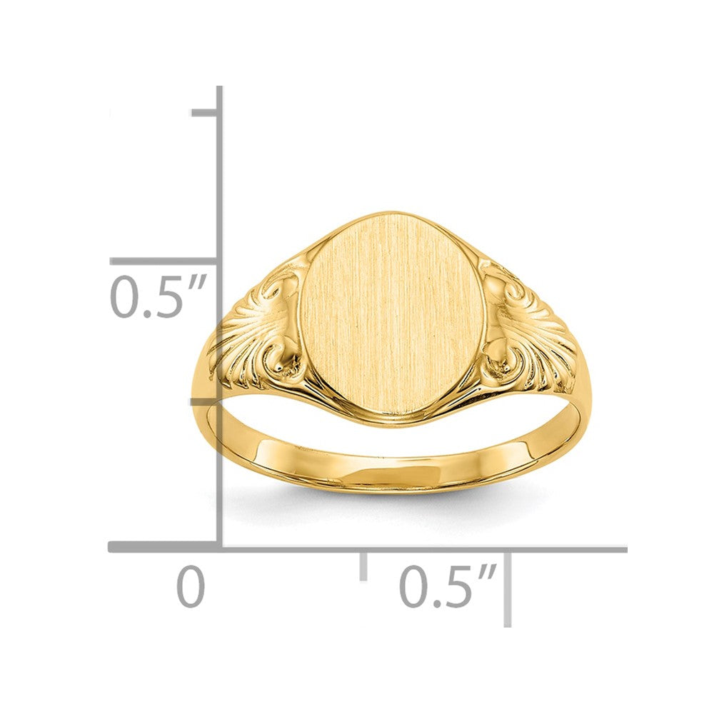 10k 10.0x7.5mm Closed Back Signet Ring