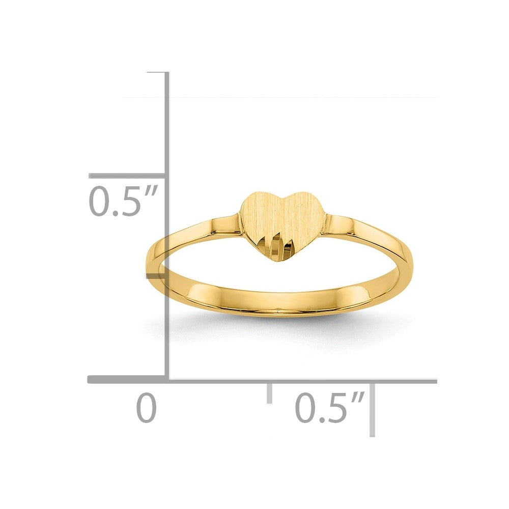 10K Heart Signet Ring