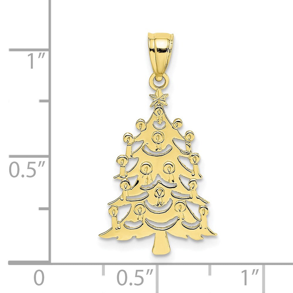 10K Polished Christmas Tree Pendant