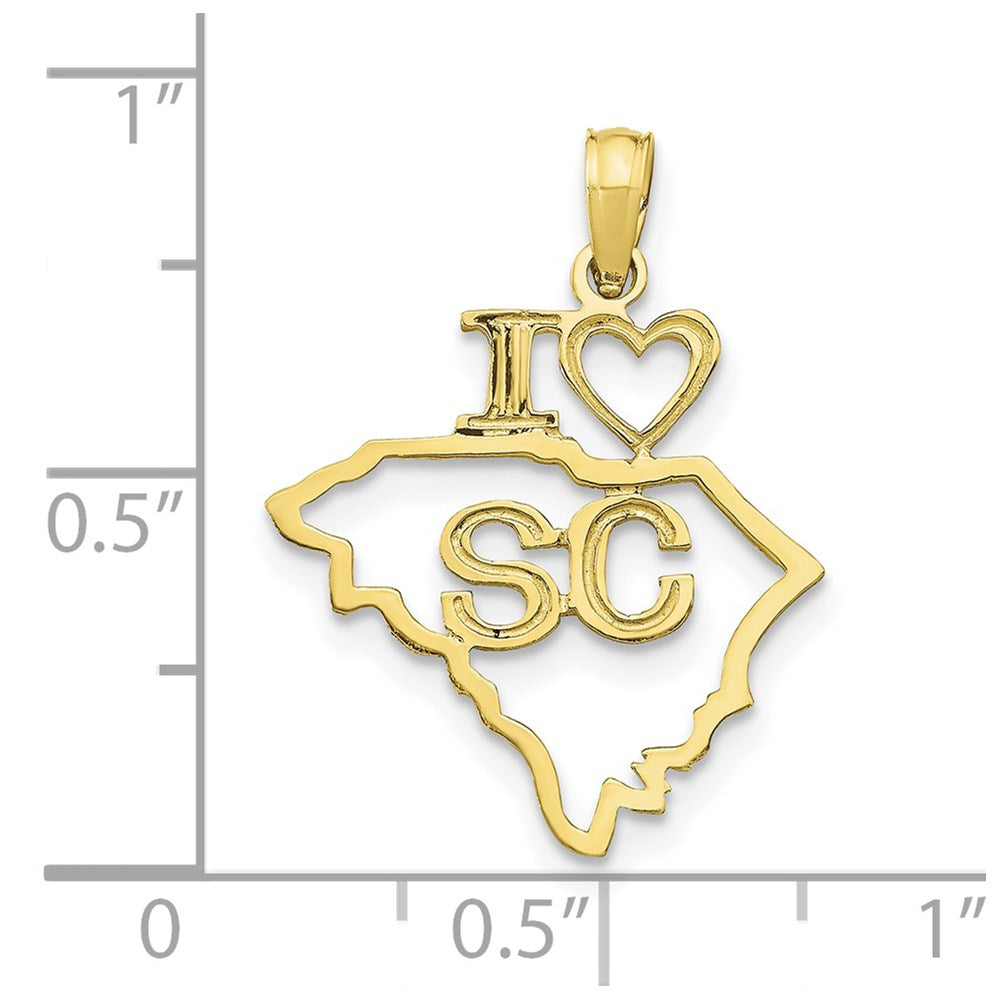 10K Solid South Carolina State Pendant