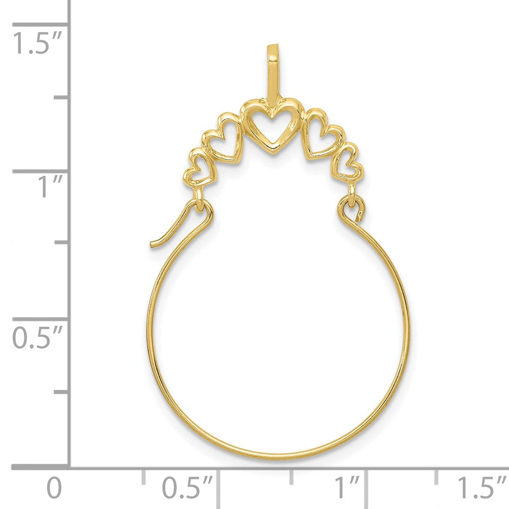10k Polished 5-Heart Charm Holder